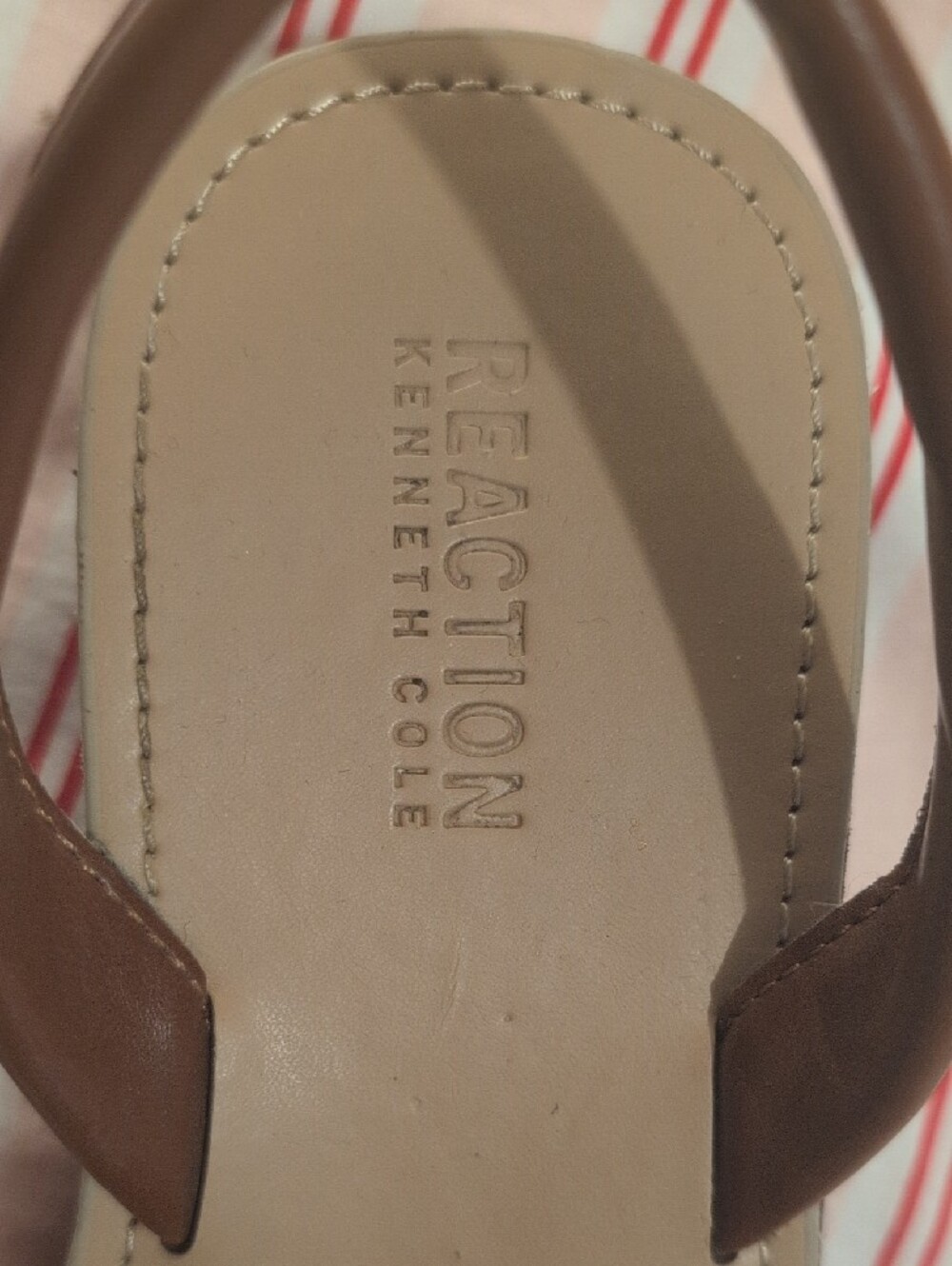 Kenneth Cole Reaction Brown Faux Leather Slingback Wedge Sandals - Picture 2 of 3